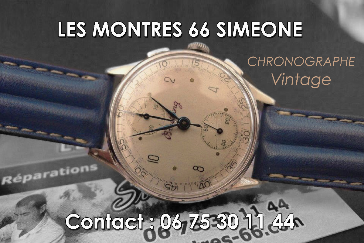Réparation, restauration et revision Montre Breitling Chronographe 1940 Venus : LES MONTRES SIMEONE